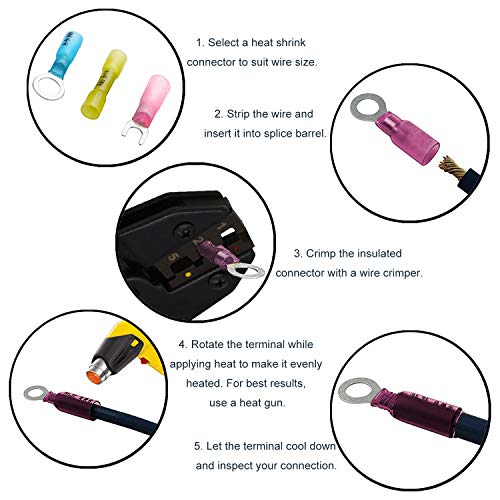 UGarden Crimping Tool For Heat Shrink Connectors, Ratcheting Wire Crimper, Crimping Pliers, Ratchet Terminal Crimper, Wire Crimp Tool - Thumbnail 5