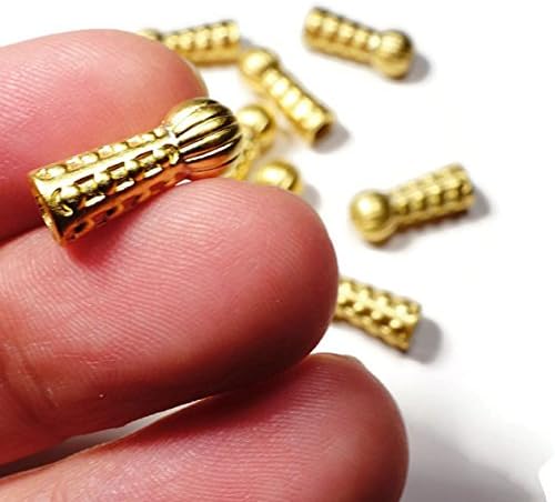 Foxy Findings Matte Finish 24k Gold Plated Tassel Caps For Mala 108 and Worry Beads 15mm Set of 2 CG011