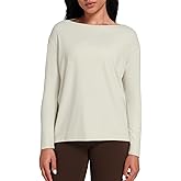 HeyNuts Long Sleeve Workout Shirts for Women Boat Neck Yoga Tops Loose Fit Soft Casual Shirts