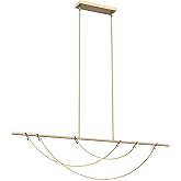 Kuzco Lighting LP317460VB Aryas - 60 Inch 45W LED Linear Pendant, Vintage Brass Finish with Frosted Silicone Glass