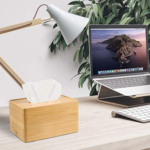 Facial Tissue Box Cover/Holder, Small Storage Containers for Bathroom Vanity Countertops, Bedroom Dressers, Night Stands, Desks and Tables - Thumbnail 2