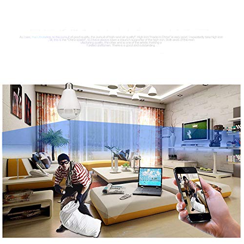 Home Security Camera System with Monitor Motion Detection Alert Wall Mount Waterproof,1080P High Definition Lamp Type 360 Degree Panoramic Network Camera for Home and Business,Shop,Baby (White)