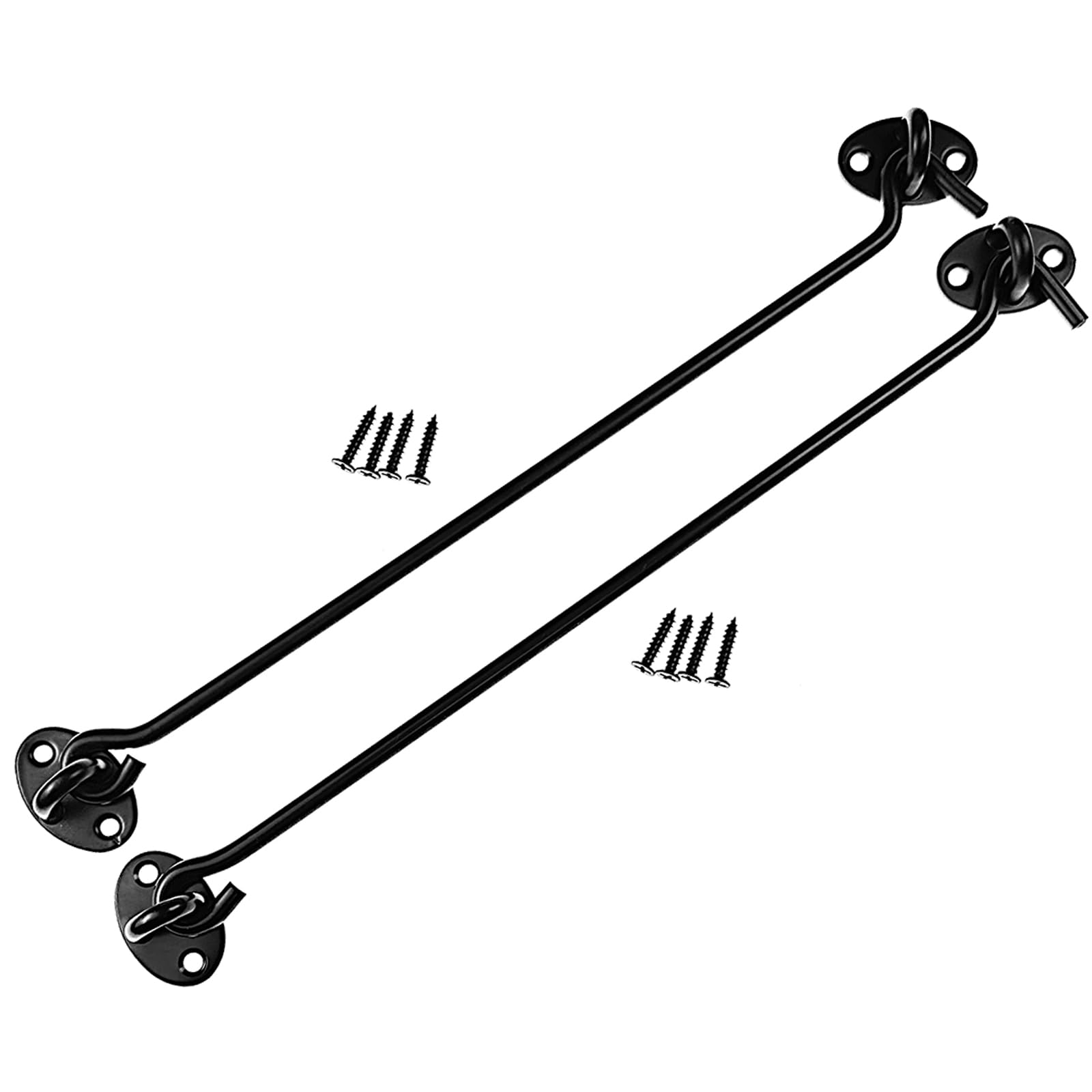 Mimhooy 350mm Long Stainless Steel Hook and Eye Latch, Cabin Hook, Gate Hook Latch for Sliding Door, Garage Barn Door, Window Shed (2Pcs)