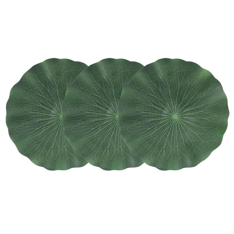 Garneck 3pcs Artificial Lotus Leaf Decorations Realistic Floating Water Lily Pads for Fishpond Aquarium and Indoor Fountains Vivid Lotus Leaf Plants for Home Decor