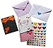 Multi color heart stickers- 3 sizes --7 colors-- 580 Total Count Heart Shape Adhesive Labels