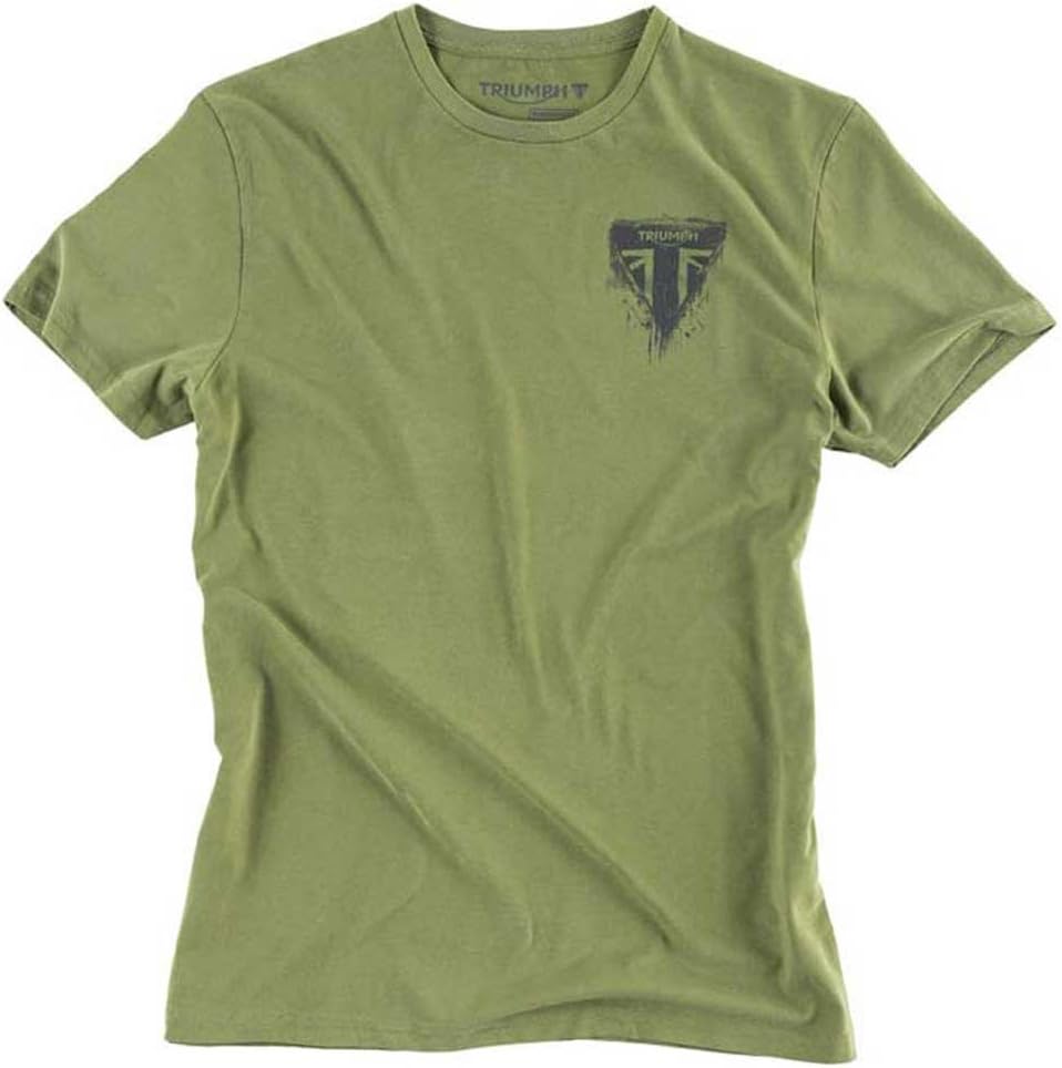 Triumph Off Road Union Jack Motorcycle Logo Men's Graphic T-Shirt XXL Green