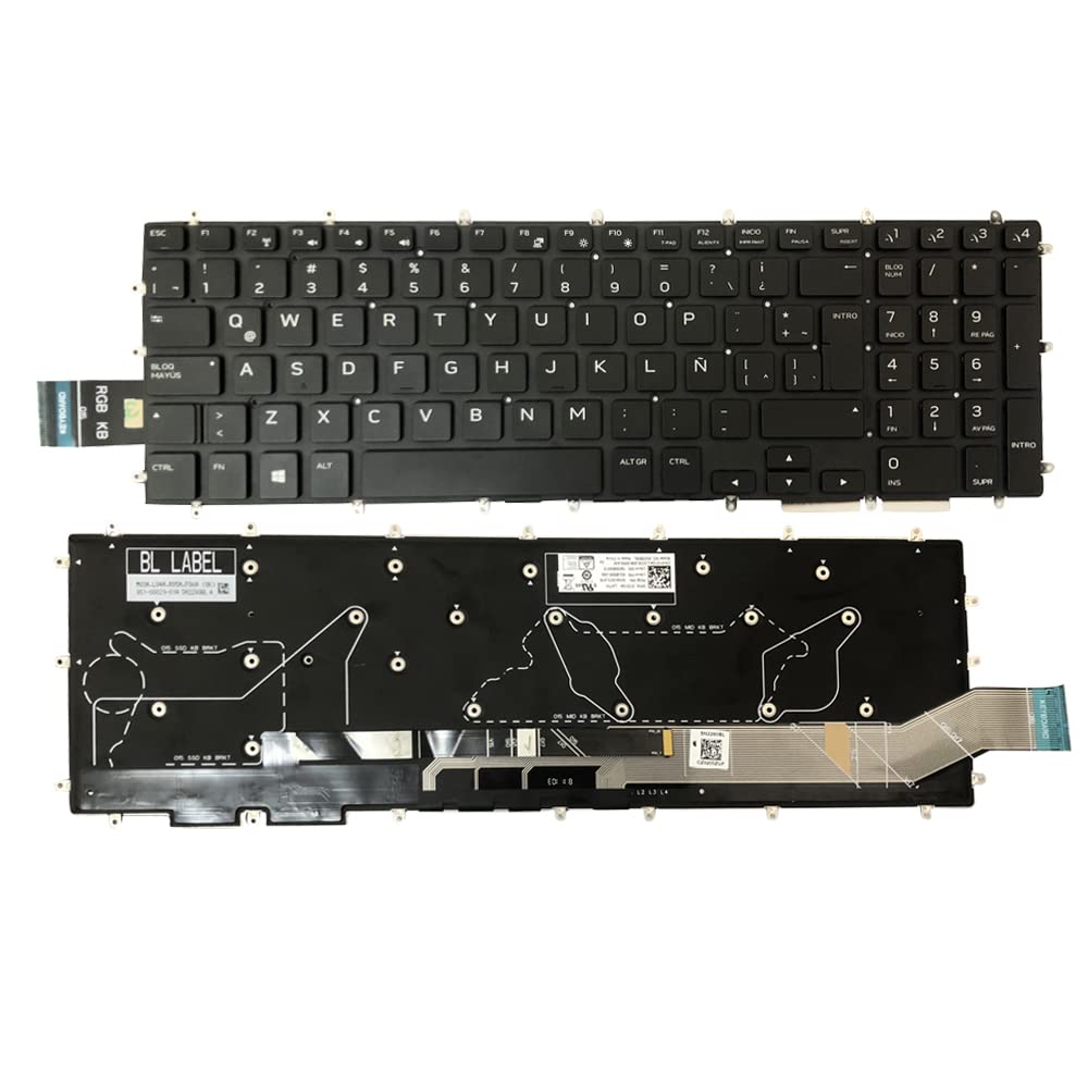 Gintai Spanish Keyboard Backlit for Dell Alien-ware M15 R1 ALW15M, M17 R1 ALW17M 2019 0YD1G4 YD1G4 0WYX3N WYX3N SN2280BL Keyboard Backlit Laptop