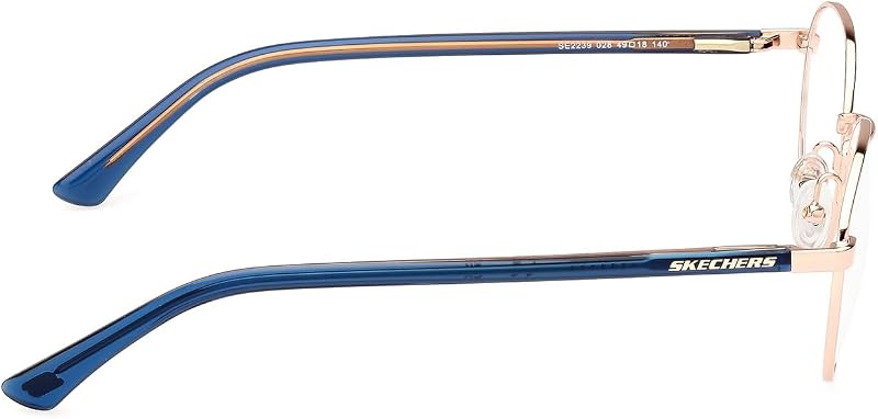 Brille mit Sehstärke für Damen optional mit Sonnenbrillentönung oder Blaulichtfilter, Rund, gefertigt aus Metall, Modell: SE2239@49028# (inklusive Brillenetui)