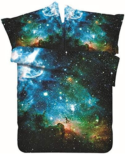 HOMIGOO Galaxy Printed Bedding Set Soft Comforter Cover 3D Printed Bed Sheet Set Twin Color F
