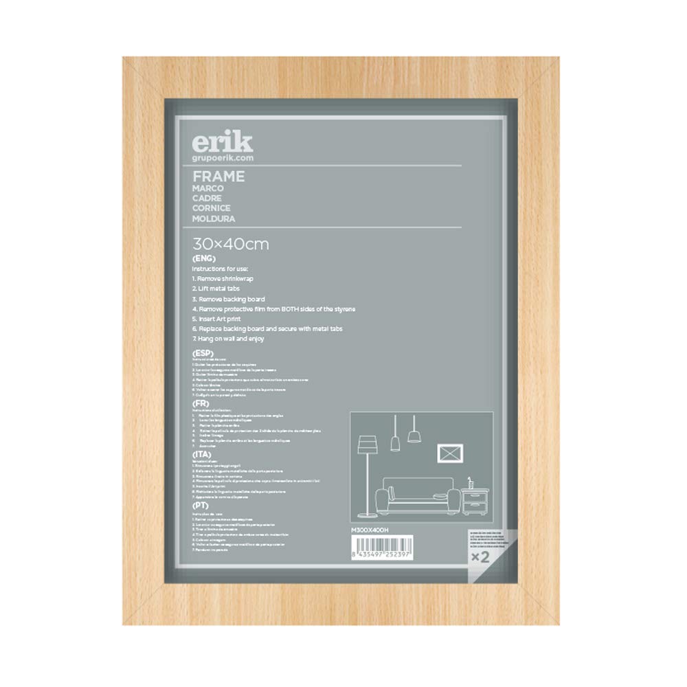 Grupo Erik Decorative Picture Frame, 30 x 40 cm, Beech, 30 x 40 cm
