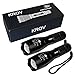 Tactical Military Flashlight KROV Compact Tough Portable Tac Handheld Light Torch Brightest Cree LED Emergency Flashlight High Lumen Waterproof Adjustable Zoomable Focus 5 Mode Indoor Outdoor 2 Pack