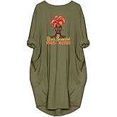 WbJetr Women's Long Sleeve Pocket Dress Black Woman Afro Brave Blessed Tunic Tops
