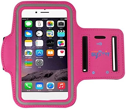Touch ID Plus Size (5.5") Access Running Armband w/ Key Holder and Screen Protector for iPhone 7Plus, 6Plus, 6SPLUS, Galaxy S7 Edge, S6 Edge, S5, Note 5/4/3, LG G4 (Pink)