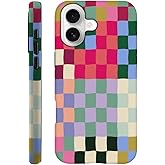 TnXee Case Compatible with iPhone 17,Fall Prevention Hybrid 2-Layer Hard Shell Phone Cover for Girls Boys,Classic Checkerboard Color