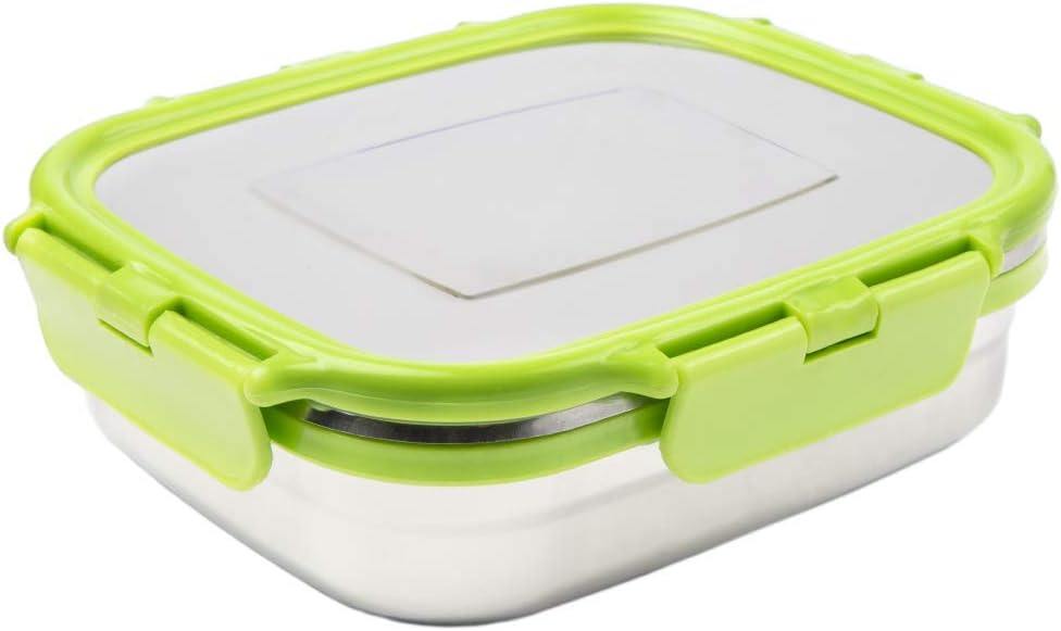 VEIGO VEYUMI Stainless Steel Lunch Box For Kids | LEAK PROOF Food Storage Container | Dishwasher Safe | Ultradurable | Light Weight | Eco Friendly | Size: LARGE, Green …