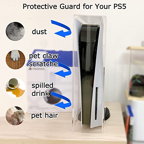 BBT BAMBOOST Clear Acrylic Dust Cover for PS5, Dust Guard for PS5