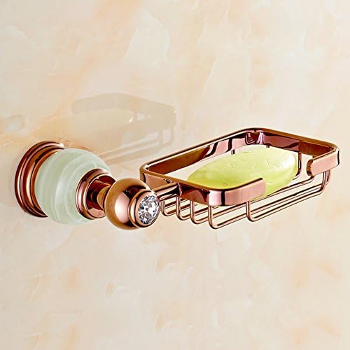 Marble soap shelves Rose gold copper soap mesh Jade bathroom soap box Soap basket Soap box European-style soap dish-C