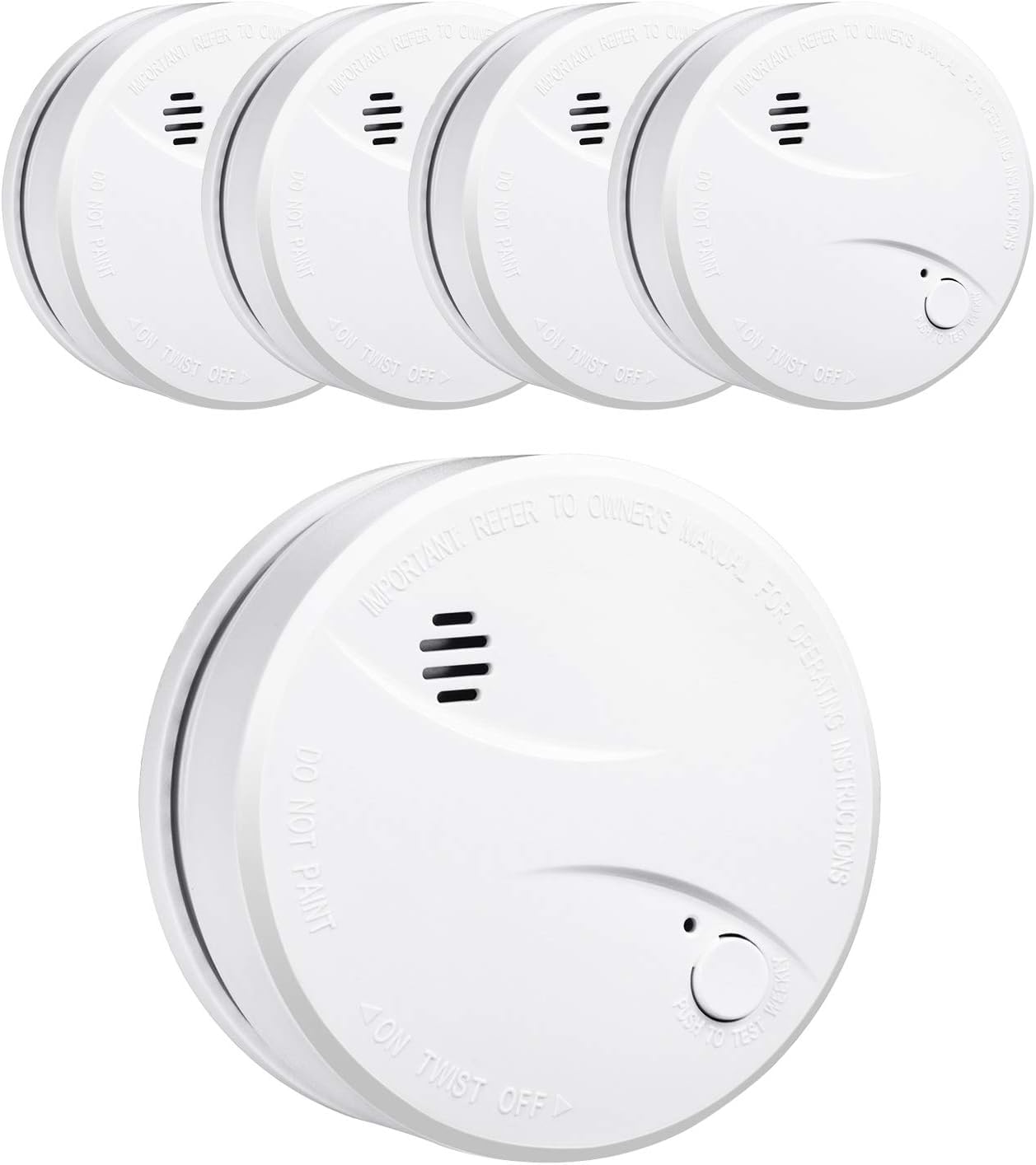 Heiman Smoke Alarm, 10-Year Battery Fire Alarm Smoke Detector with LED Indicator & Silence Button EN14604 Standard, Photoelectric Sensor (5)