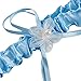 Clocolor Women's Set Of 2 Piece Satin Lace Bridal Wedding Garters With Bowknot Sky Blue