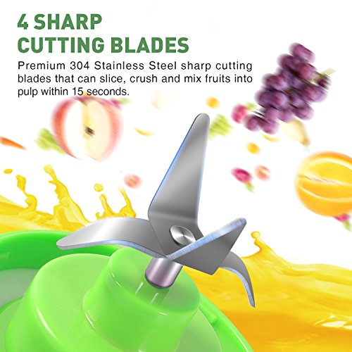 SUNAVO BL-10 Portable Blender Mixer USB Rechargeable,Blender Smoothie Single Served,USB Electric Safety Juicer Cup,Shakes and Smoothies Blender,USB Charging Sport Mini Juice Maker 148 watts,Green