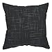 YOUR SMILE Solid Black Square Cotton Linen Decorative Throw Pillow Case Cushion Cover Pillowcase for Sofa 18 x 18 Inch