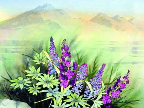 McGowan's TufTop Fireweed Lupine Tempered Glass Cutting Board, 12 by 9-Inch