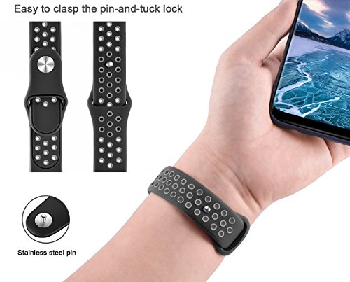 image for HUMENN For Fitbit Versa Bands, Replacement Accessory Breathable Sport 