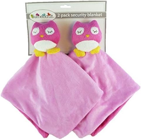 Plush Animal Security Blankets (Pink Owls) by Sumersault