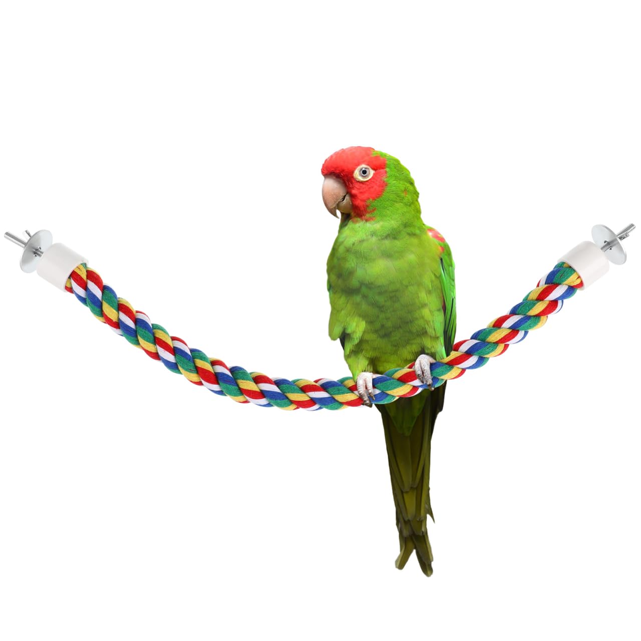 ULTECHNOVO Parrot Rope Toy 15.75In Cotton Rope Bird Perch Climbing Chewing Toy for Cage Exercise Stress Relief and Muscle Strengthening