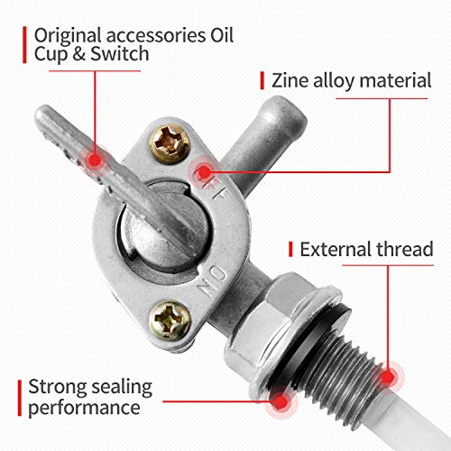 Atima Fuel Gas Tank Petcock Switch Valve External Thread Pump Fit for Yamaha Generator