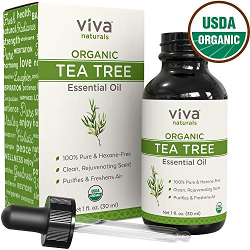 Viva Naturals Organic Tea Tree Essential Oil 1 oz - Natural Tea Tree Oil for Hair and Body Blends