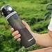 Valourgo Collapsible Water Bottle, Silicone Foldable with Leak Proof Valve BPA Free - gray 21 oz