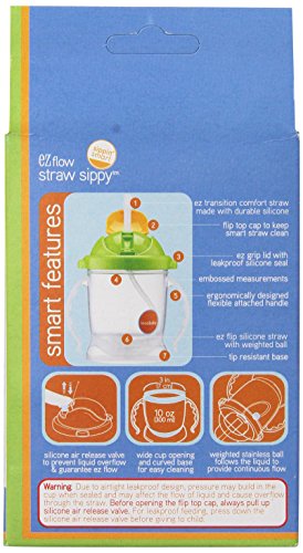 Innobaby Sippin' Smart EZ Flow Straw Sippy Cup, Green, 10 Ounce