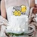 Cheers & Beers to 40 Years Gold Glitter Cake Topper Happy Birthday Wedding Anniversary 40th Party Decoration - 7'' x 8'' Forty Bday Topper.