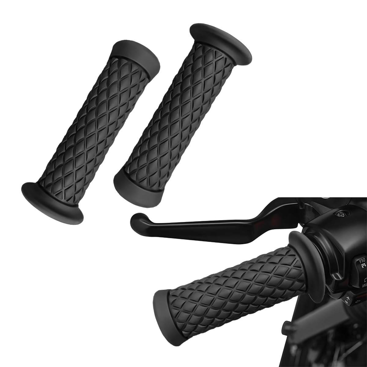 Gasedin 2 PCS Motorcycle Hand Grips, 7.8" Anti-Slip