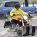 Waterproof Springtime Summer Rainstorm Rainy Day Rainsuit Raingear Motorcycle Road Bike Cruiser Chopper Driving Biker Gear Boot Shoe Cover with Side Zipper Black Adult Mens US 10-11 (Euro 44-45)