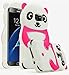 Bastex Galaxy S7 Edge Case, 3D Pink & White Silicone Panda Character Case Cover for Samsung Galaxy S7 Edge