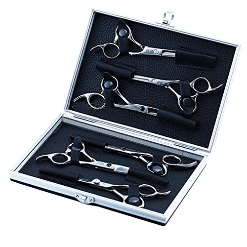 Olpchee Professional PU Leather Salon Scissors Storage Case Holder Hair Cutting Shears Organizer Box for Hairdressers Hair Stylist (22x15x3cm)