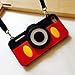 Mickey Mouse Camera Case with Length Adjustable Strap for iPhone 7 8 iPhone7 iPhone8 Regular Soft Silicone Red Black Color 3D Disney Cartoon Protective Lovely Kids Teens Girls Women Boys