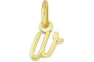 GOLDEN FIRE Dainty Solid 10k Gold Wire Initial Charm with Jump Ring