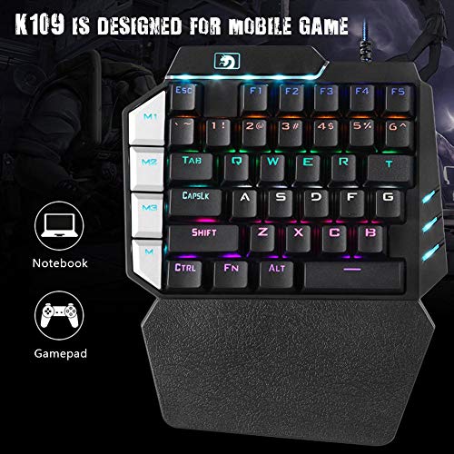 Vanpower K109 Universal Wired One-Handed Gaming Keypad 38 Keys Mechanical Keyboard - Thumbnail 3