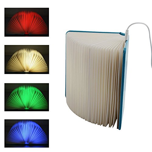 Security USB Rechargeable Magnetic LED Folding Book Light Nightlight Decor Light Built-in Lithium Batteries Desk Lamp Table Lamp Colorful Lights