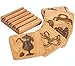 Coasters for Drinks with Holder - Set of 5 Wooden Coasters - Protect Your Furniture from Stains and Moisture, Fit any Size of Glassware - Great Gift Idea - Order Now