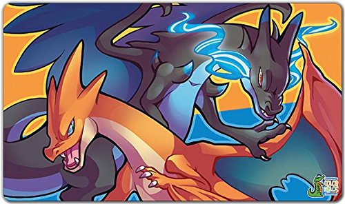 Mega evolution zards playmat by inked gaming / perfect …
