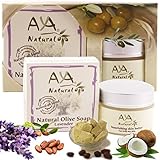 Sensitive Itchy Dry Skin Kit - Premium 100% Natural Face and Body Butter Moisturizer 1.7 oz & Lavender Soap 3.4 oz - Shea, Cocoa, Coconut & Olive Oil Blend Set