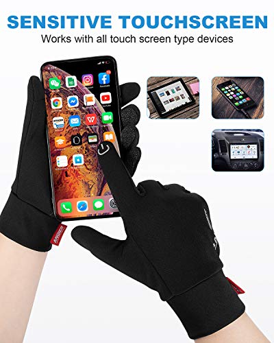 LANYI Winter Gloves Touchscreen Lightweight Windproof Anti-Slip Warm Liner Gloves Cycling Running Driving Climbing Biking Work Outdoor Thin Gloves Women Men