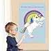 AerWo Large Pin The Horn on the Unicorn Party Game, Rainbow Unicorn Party Games with 24 Sticker Horns and Eye Mask for Kids Birthday Party Decorations, Unicorn Party Supplies