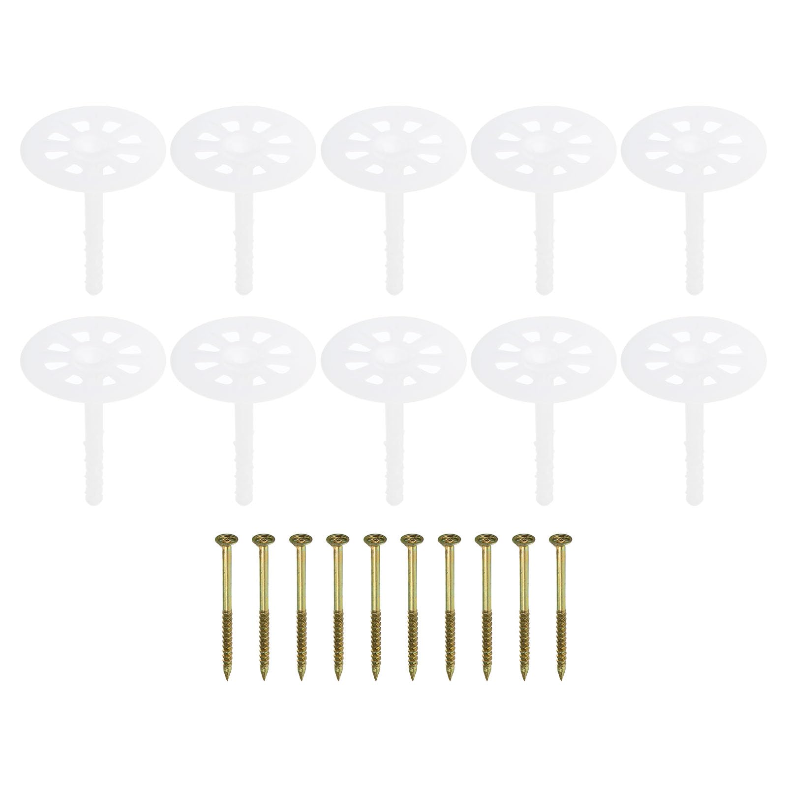 PATIKIL 82mm Perforated Insulation Pins, 100 Pack Insulating Nails Wall Plug Plastic Expansion Bolt for Fixing Foam Boards to Masonry Wall or Ceiling