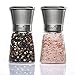AdiChef Premium Salt and Pepper Grinder Set of Stainless Steel with Matching Stand – Stainless Steel Milla with Adjustable Ceramic Rotor, Elegant Manual Shakers, Bonus – Free Wooden Spoon – BPA-Free