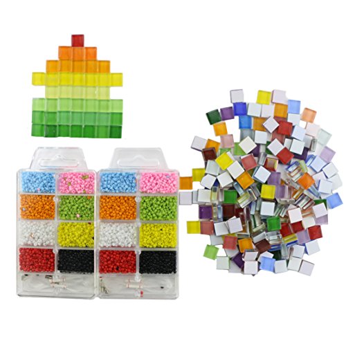 Nextnol Kid DIY Round Plastic Beads Colorful Beads Acrylic Beads and 200g DIY Mosaic